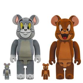 Bearbrick 猫和老鼠 植绒款 400%+100%