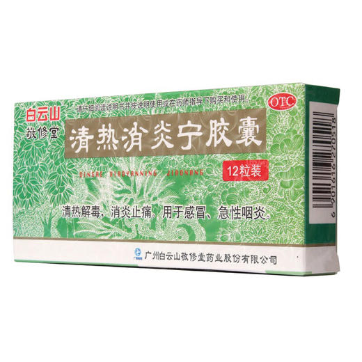 敬修堂清热消炎宁胶囊12粒清热解毒消炎 喉咙肿痛急性咽炎 感冒药 商品图3