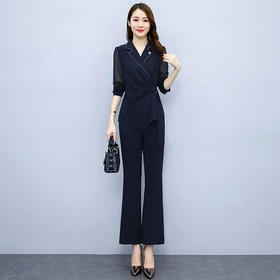 YWE  BK084纯色时尚休闲显瘦大码套装