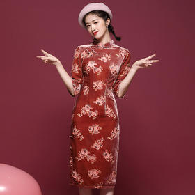 OY-20202 中国风气质女装秋装2021年新款复古改良旗袍连衣裙