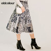 oldcolour秋季专柜新款大摆刺绣绣花高腰半裙M34063418 商品缩略图4