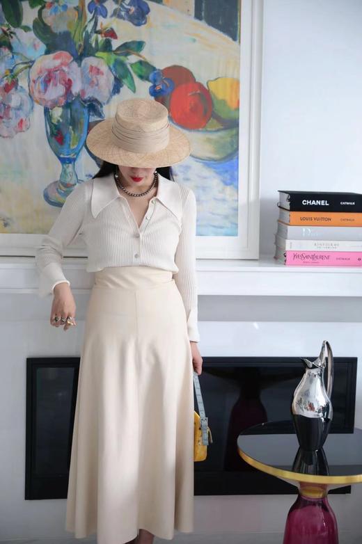 纯露节¥999送·日系精品·日本爆火复古长款皮裙·橄榄绿/杏白bjc 商品图3