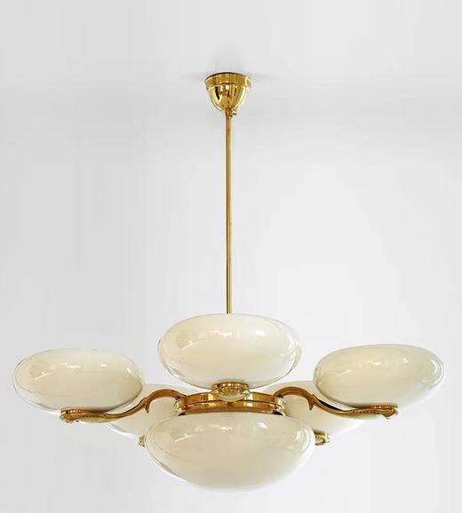 伽罗 JALO Art Deco风格蛋白石黄铜吊灯(3头/5头)（AD01） 商品图1