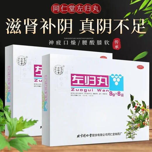 低至93元/盒】同仁堂 左归丸9g*6袋 滋阴补肾虚腰膝酸软神疲盗汗 商品图3