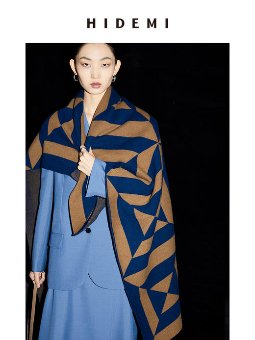 HIDEMI几何设计感印花披肩/毛毯 商品图11