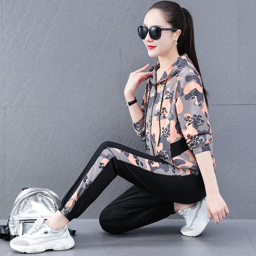 QYM818199秋新款休闲洋气薄宽松跑步休闲运动服套装 商品图2