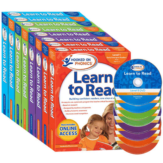儿童英语自然拼读迷上语音系列1-8级 英文原版教材 Hooked on Phonics Learn to Read Level 12345678册 儿童语音学习阅读进口书 商品图3