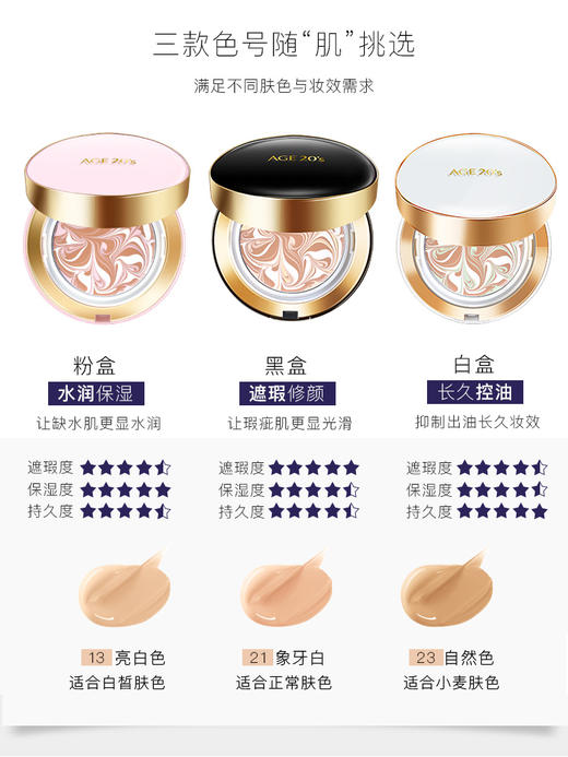 BF  韩国爱敬气垫bb霜age20s遮瑕保湿持久控油cc霜粉底系列产品 多色系 商品图2