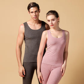 冬款女士内衣保暖背心 聚热无痕羊毛绒AB面双色美线加绒背心