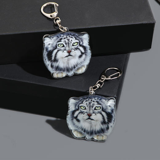 兔狲手绘写实亚克力包包钥匙链挂饰 商品图2