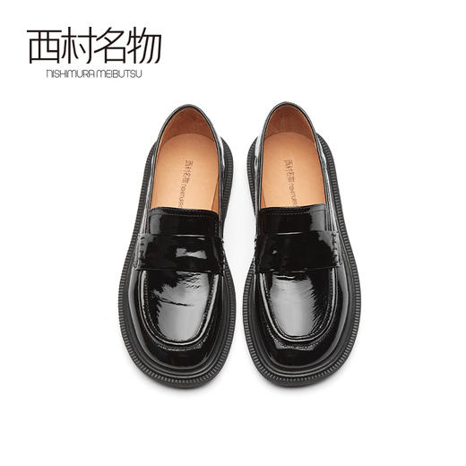 西村名物2021秋季款学院风小皮鞋女日系jk制服鞋平底乐福鞋X21AM11151 商品图2