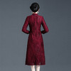 上海旗袍厂WD-WZ241枣红 喜婆婆婚宴装高贵连衣裙秋长袖年轻时尚小个子旗袍冬款加厚 商品缩略图1