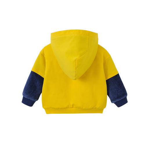 英氏-童衣类（秋）E1连针帽套衣沙砾黄100CM 商品图3