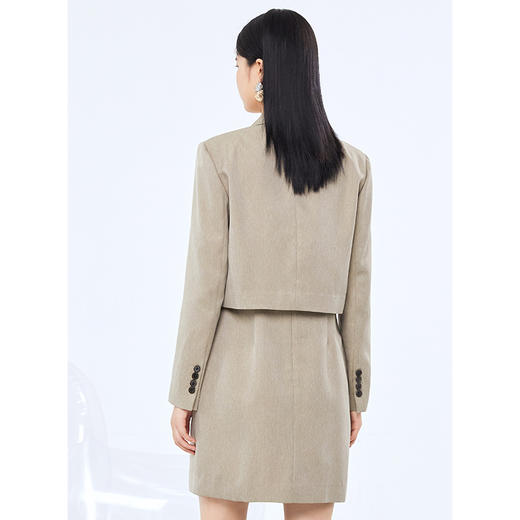 NEELLY纳俪时尚西装连衣裙套装中长款A字裙女+短款小外套时尚通勤N21081Z01127 商品图4