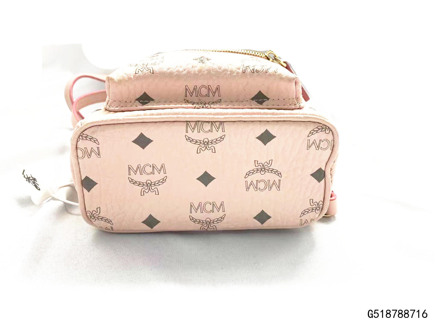 【二手9新】mcm超迷你粉色双肩包