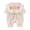 婴儿连体衣春秋女宝宝花边大领子哈衣爬服百天宴幼儿碎花外出服洋 商品缩略图4