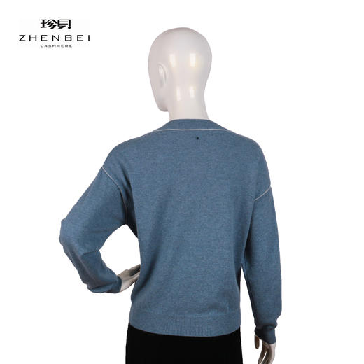 珍贝可机洗圆领夹色女衫H21057 商品图1