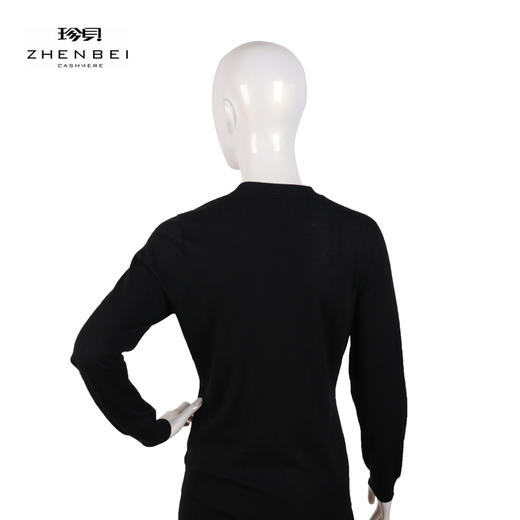 珍贝精纺羊绒一体成型V领女衫55342 商品图1