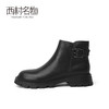 西村名物2021秋冬新款显瘦短筒切尔西靴英伦风厚底真皮短靴T21DS44211 商品缩略图1