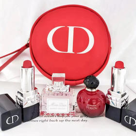 爆款【迪奥香水套装】【8.4七夕节~】 Dior迪奥花漾甜心芭伊颂淡香水哑光999哑光888口红迪奥精选五件套
