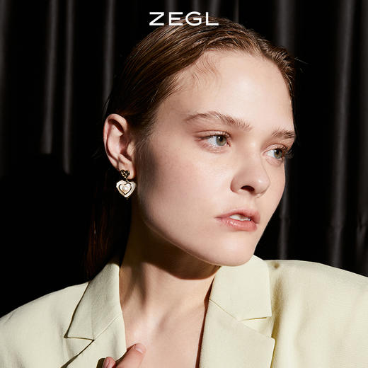 ZEGL设计师爱心耳环女高级感轻奢复古人造珍珠耳钉925银针耳饰品 商品图3