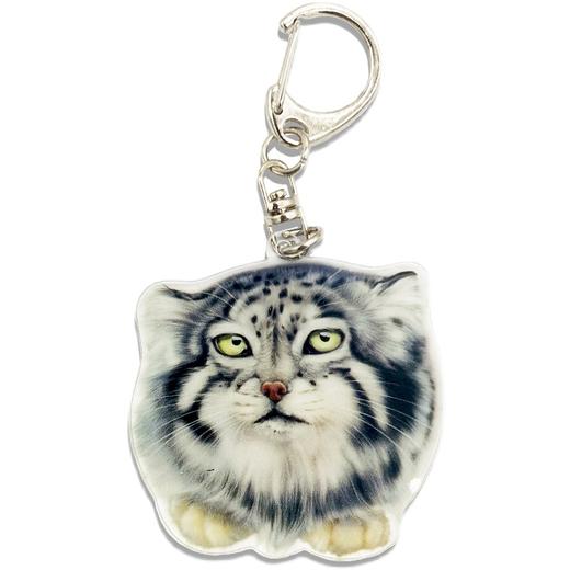 兔狲手绘写实亚克力包包钥匙链挂饰 商品图0