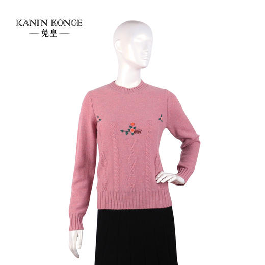 兔皇羊绒圆领女套衫TEB207798 商品图0