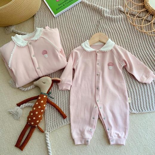 春秋薄款婴儿纯棉衣服新生儿夹棉哈衣爬服男女宝宝厚棉连体衣 商品图0