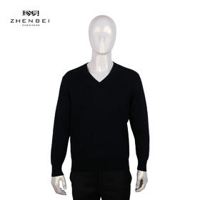 珍贝精纺羊绒V领男衫11437-1