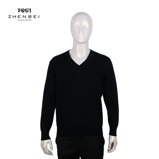 珍贝精纺羊绒V领男衫11437-1 商品图0