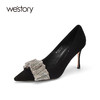 westory女鞋2021秋季新款尖头闪钻高跟鞋W21CE71411 商品缩略图1