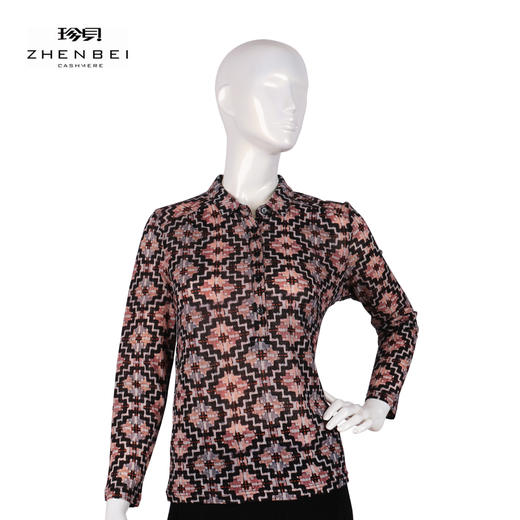 珍贝羊毛印花女衬衫H63021 商品图0