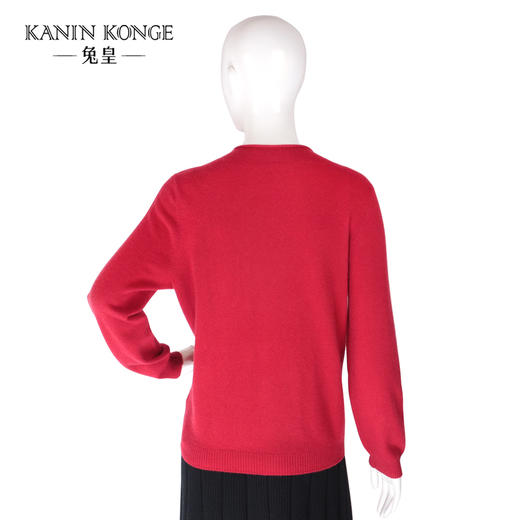 兔皇羊绒半高领口袋绣花女套衫TTB202410 商品图1