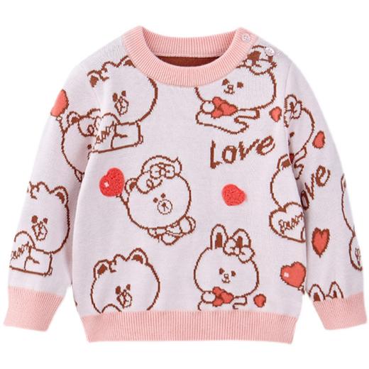 英氏-童衣类（秋）E1连毛圆领淡天堂粉100CM 商品图4