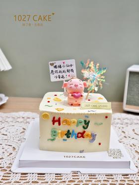 1027CAKE |  趣味蛋糕 方形蛋糕 猪猪