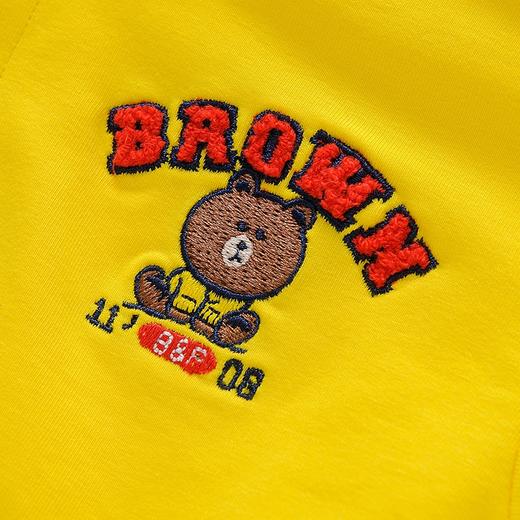 英氏-童衣类（秋）E1连针帽套衣沙砾黄100CM 商品图1