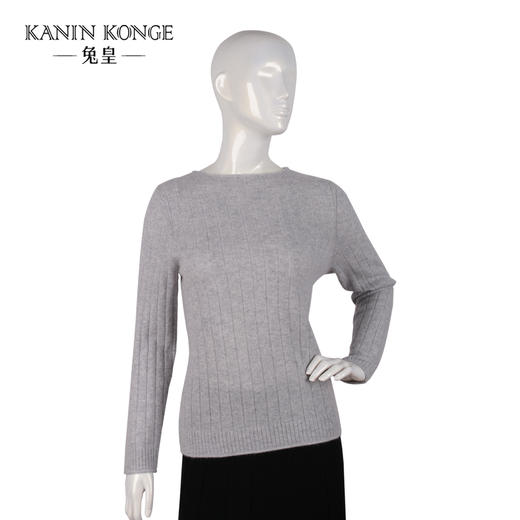 兔皇羊绒一字领抽条女套衫TTA207028 商品图0