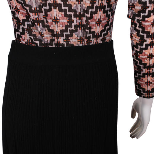 珍贝羊绒羊毛抽条女裙H33011 商品图1