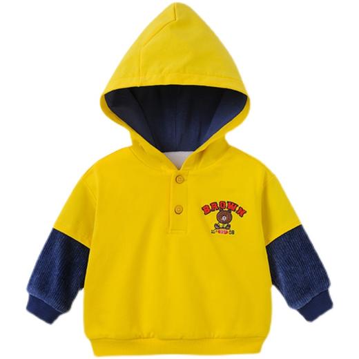 英氏-童衣类（秋）E1连针帽套衣沙砾黄100CM 商品图4