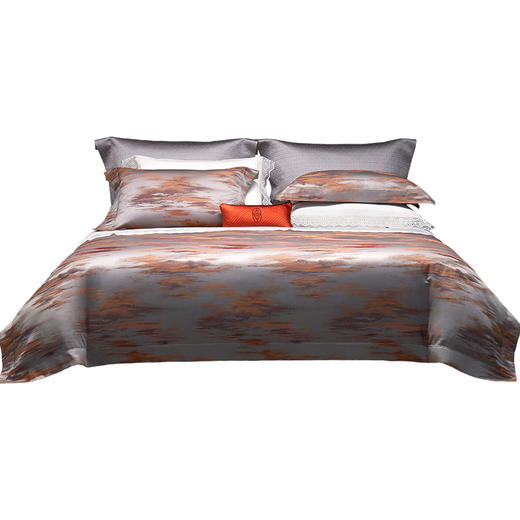 whinny/惠谊 意大利进口长绒棉全棉贡缎色织提花四件套 初霞 商品图1