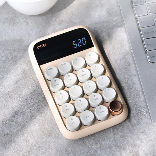 洛斐蓝牙计算器EH113-奶茶 多功能无线数字小键盘个性礼品 商品图0
