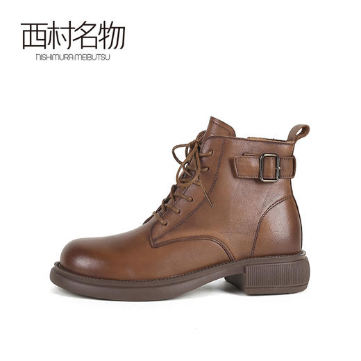 西村名物2021秋冬新款时装款真皮马丁靴女商场同款厚底女靴X21DS43801 商品图1