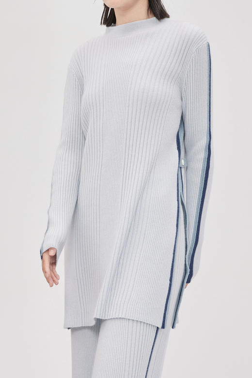 自带领中长款侧开叉羊绒女套衫 SJF93W111N 商品图4