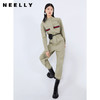 NEELLY纳俪工装风立领连衣裤女宽松百搭工抽绳收腰显瘦连体束脚裤N21081Q01121 商品缩略图1