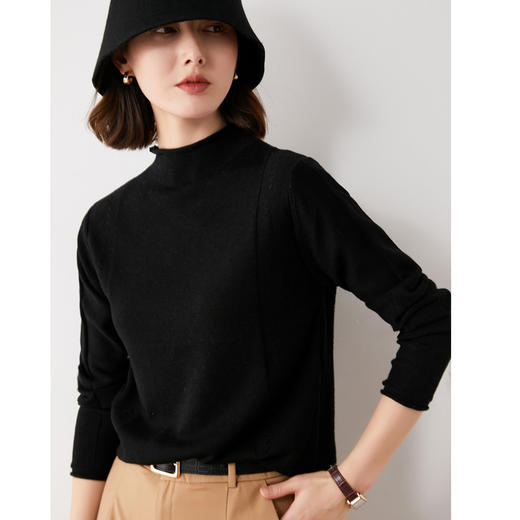 【法式浪漫】针织打底衫女内搭洋气镂空毛衫上衣2021年新款半高领毛衣女秋装 商品图12