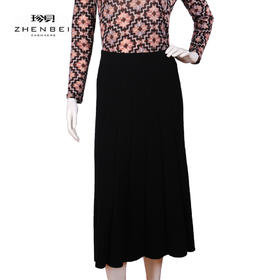 珍贝羊绒羊毛抽条女裙H33011