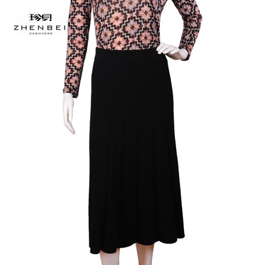 珍贝羊绒羊毛抽条女裙H33011 商品图0