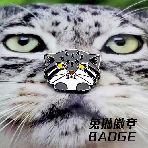 兔狲卡通金属仿珐琅银色徽章胸针3cm 商品图5