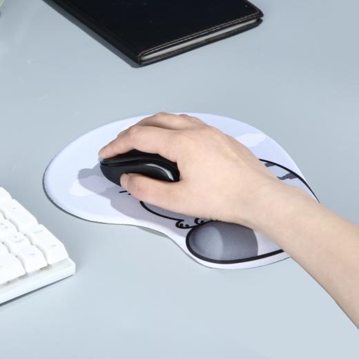 可爱卡通兔狲舒适鼠标垫 护腕 商务办公加厚大号桌垫 灰色 商品图2