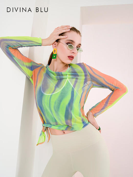 DIVINABLU戛纳系列眩目瑜伽外搭裸感透气时尚女薄衫防晒皮肤衣戛纳外搭10 商品图4